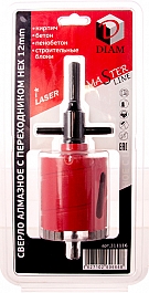 Упаковка коронок по бетону для розеток с переходником M16/Hex 12 мм Diam Master Line 68 мм